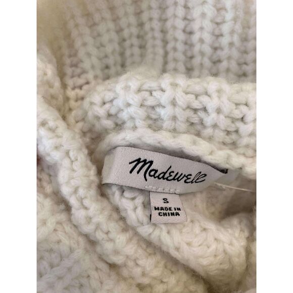 Madewell | Checkered Turtleneck Sweater in Creamy White | Small - Picture 4 of 4
